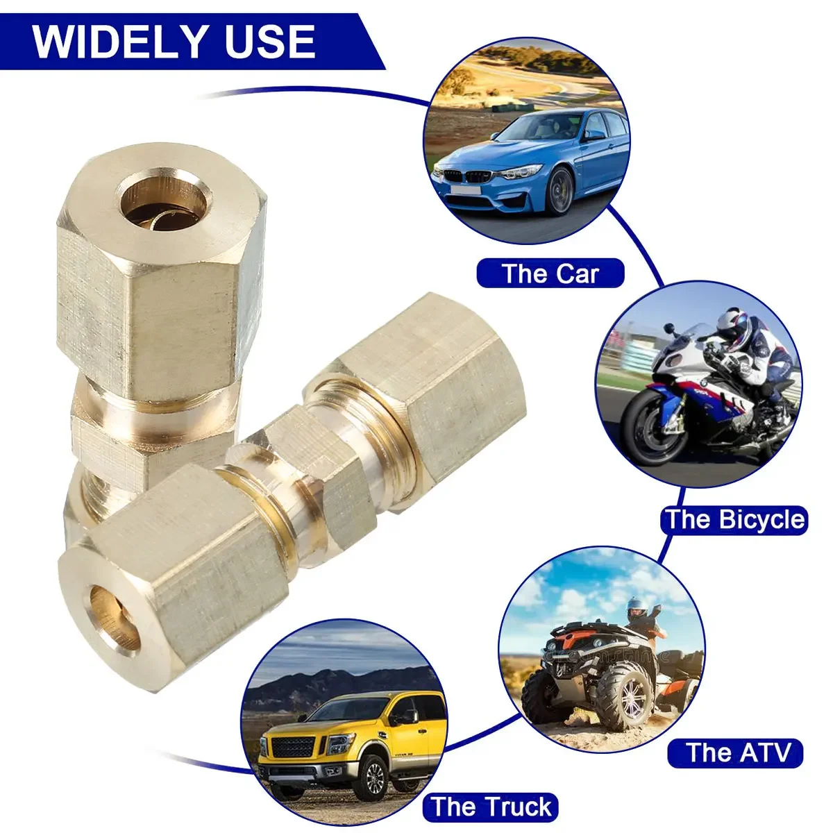 5pcs Brass Brake Line Union Fi - مراجعة Compression Fitting Brass وسعره