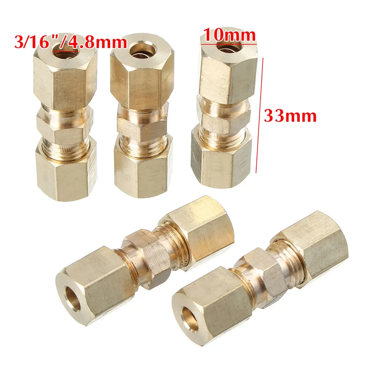 5pcs Brass Brake Line Union Fi - مراجعة Compression Fitting Brass وسعره
