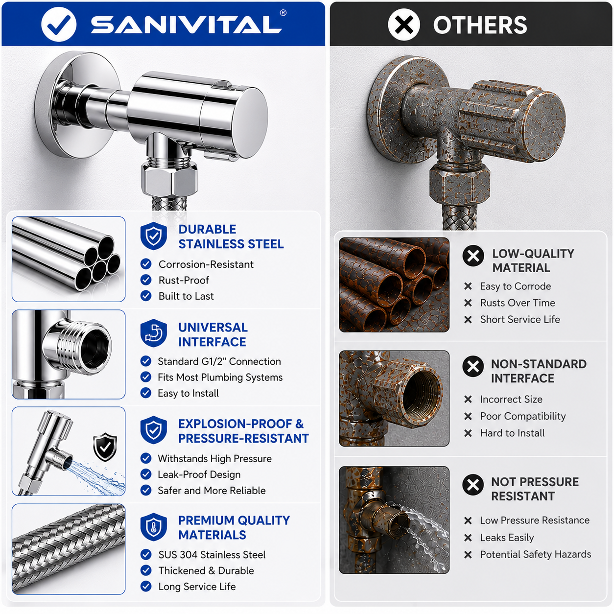 SANIVITAL G1/2 Angle Valve Sta - مراجعة Toilet Fill Valve وسعره